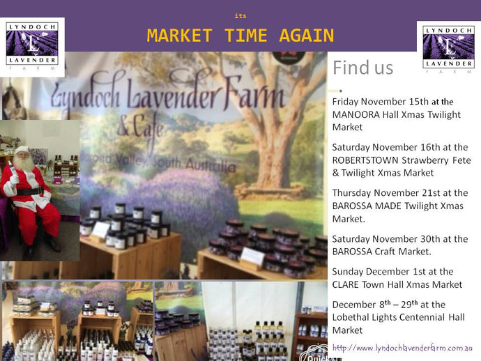 Markets Lyndoch Lavender Farm is attending in the coming months